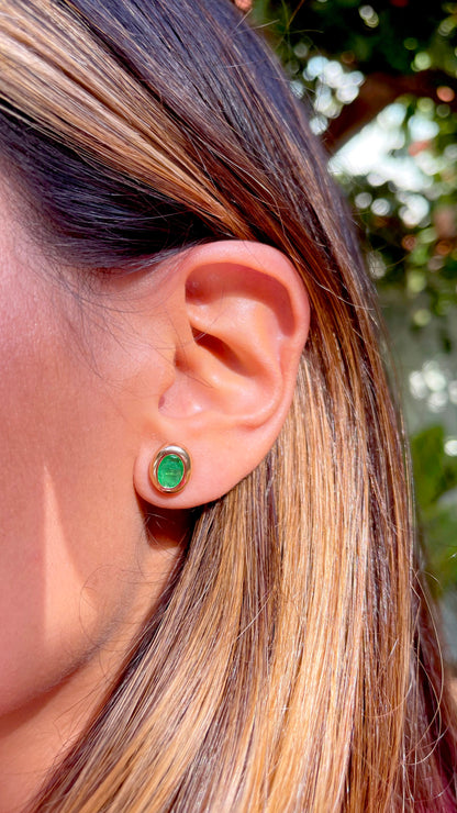 Fusion Emerald Oval Earrings