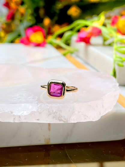 Fusion Amethyst Square Ring