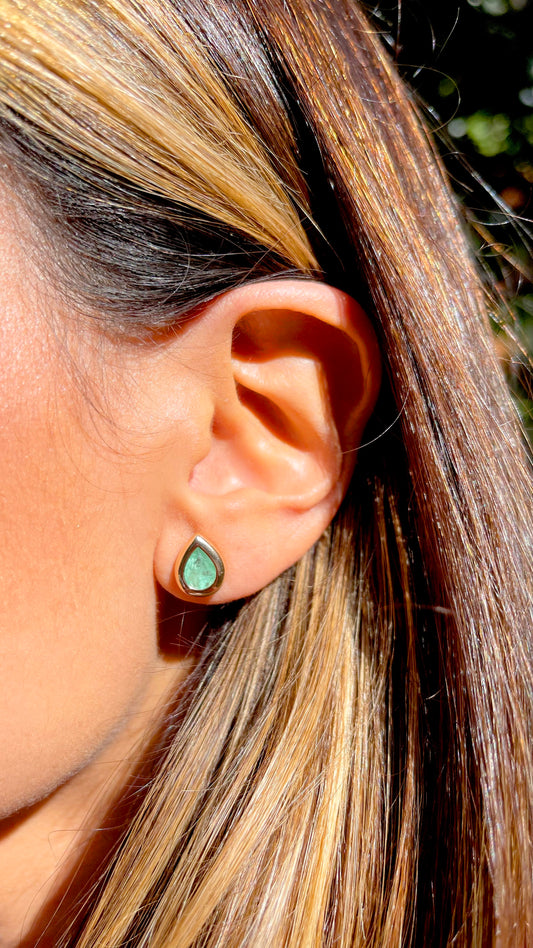 Fusion Colombian Emerald Drop Earrings