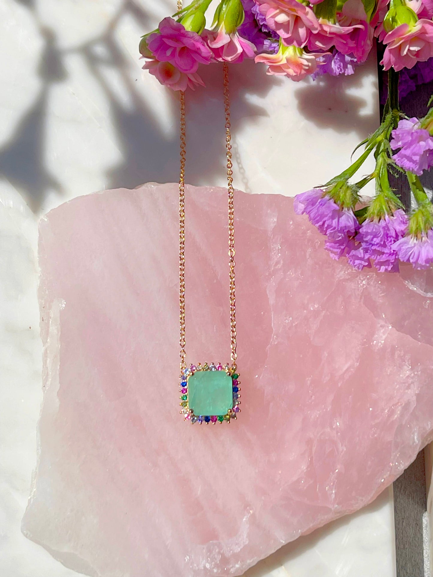 Fusion Emerald Square Necklace