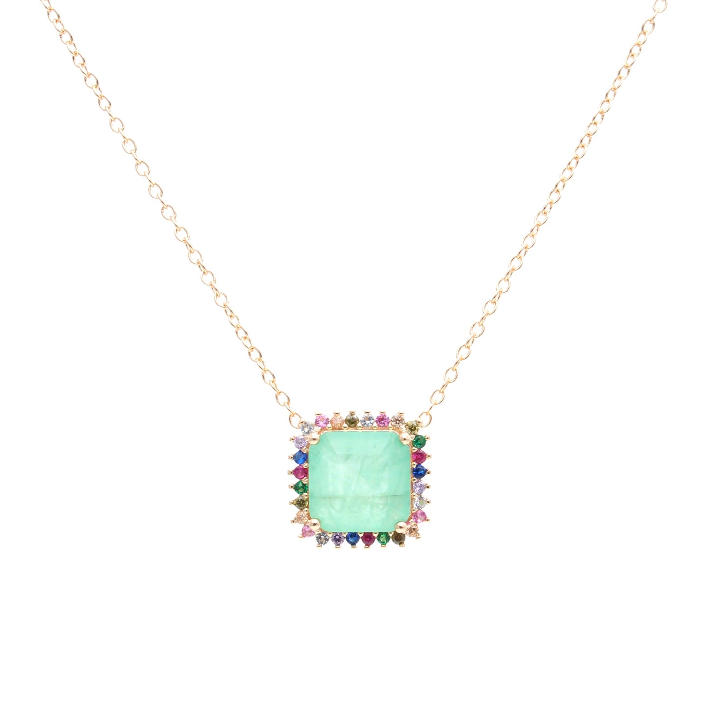 Fusion Emerald Square Necklace