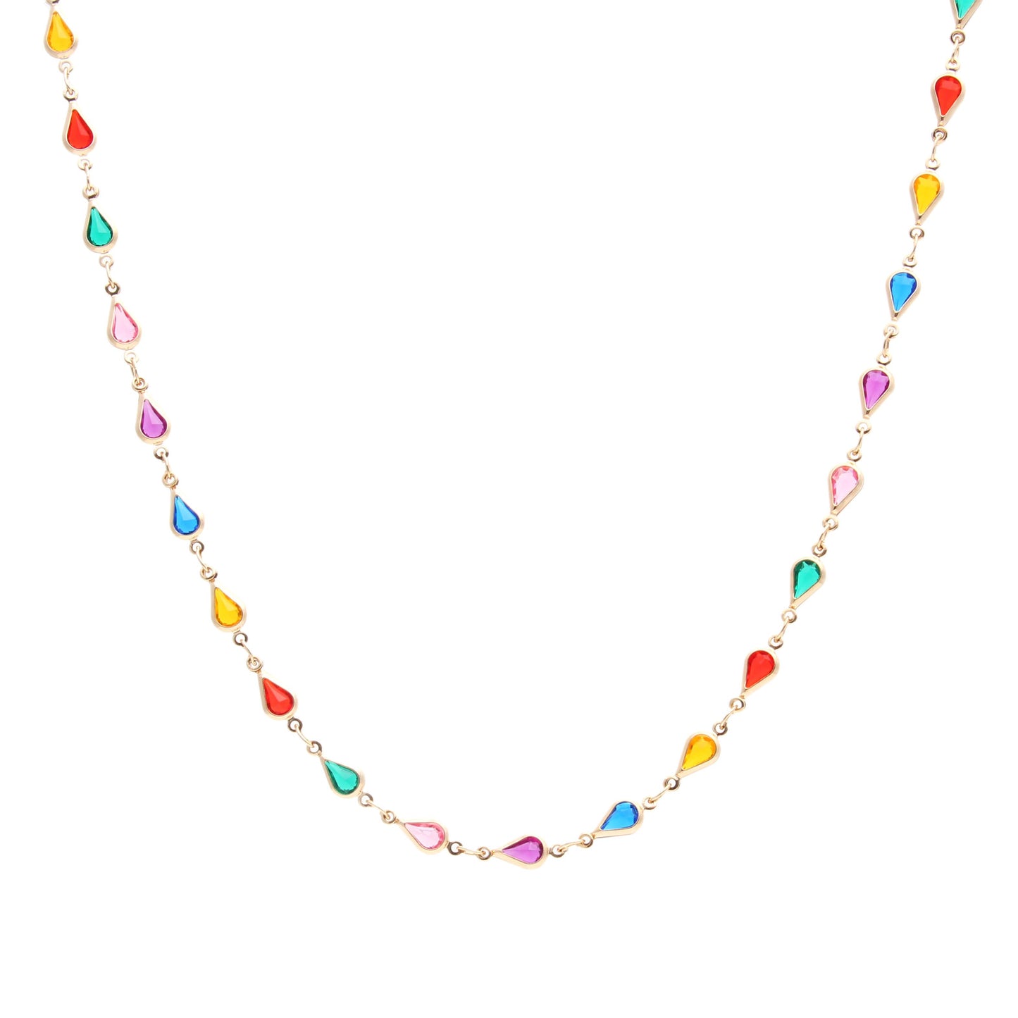 Colorful Drops Necklace Long