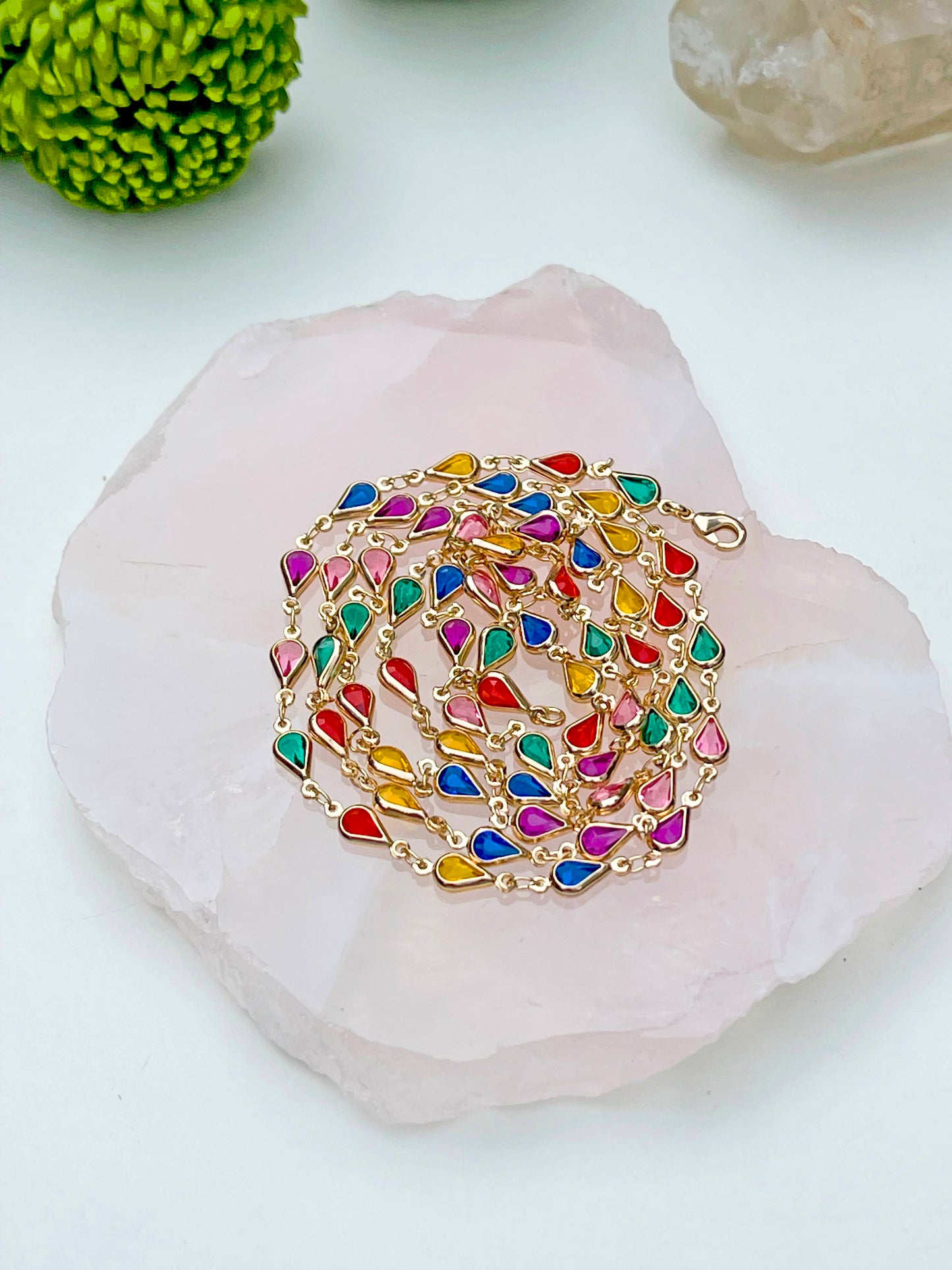 Colorful Drops Necklace Long