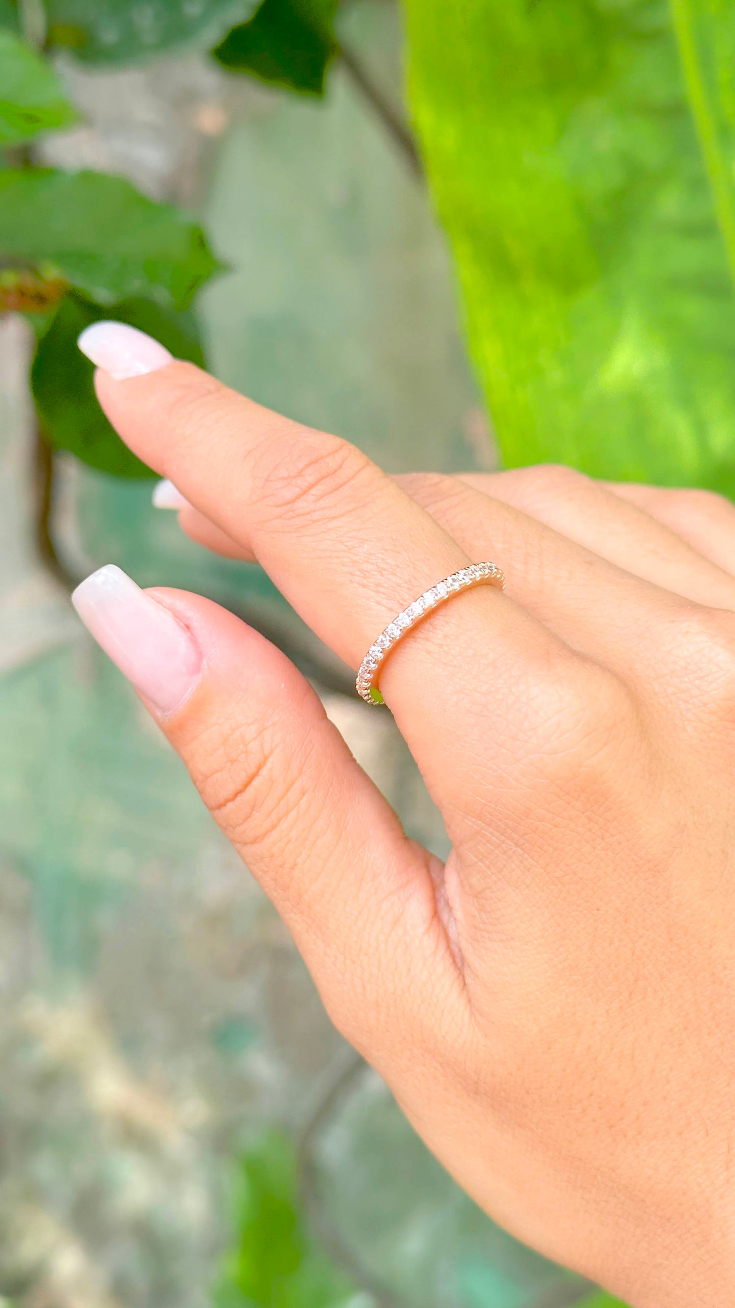 18K gold plated thin ring with white CZ