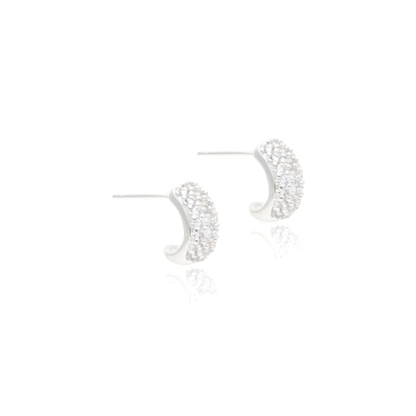 Hoop earring with white cubic zirconia