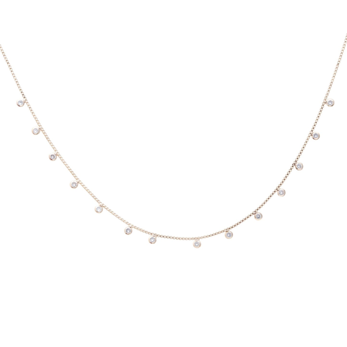 Necklace with several spots of zirconia  18k gold plated