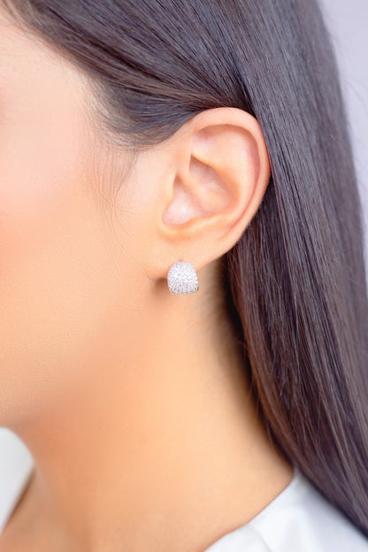 8 Lines of White Zirconia Earrings