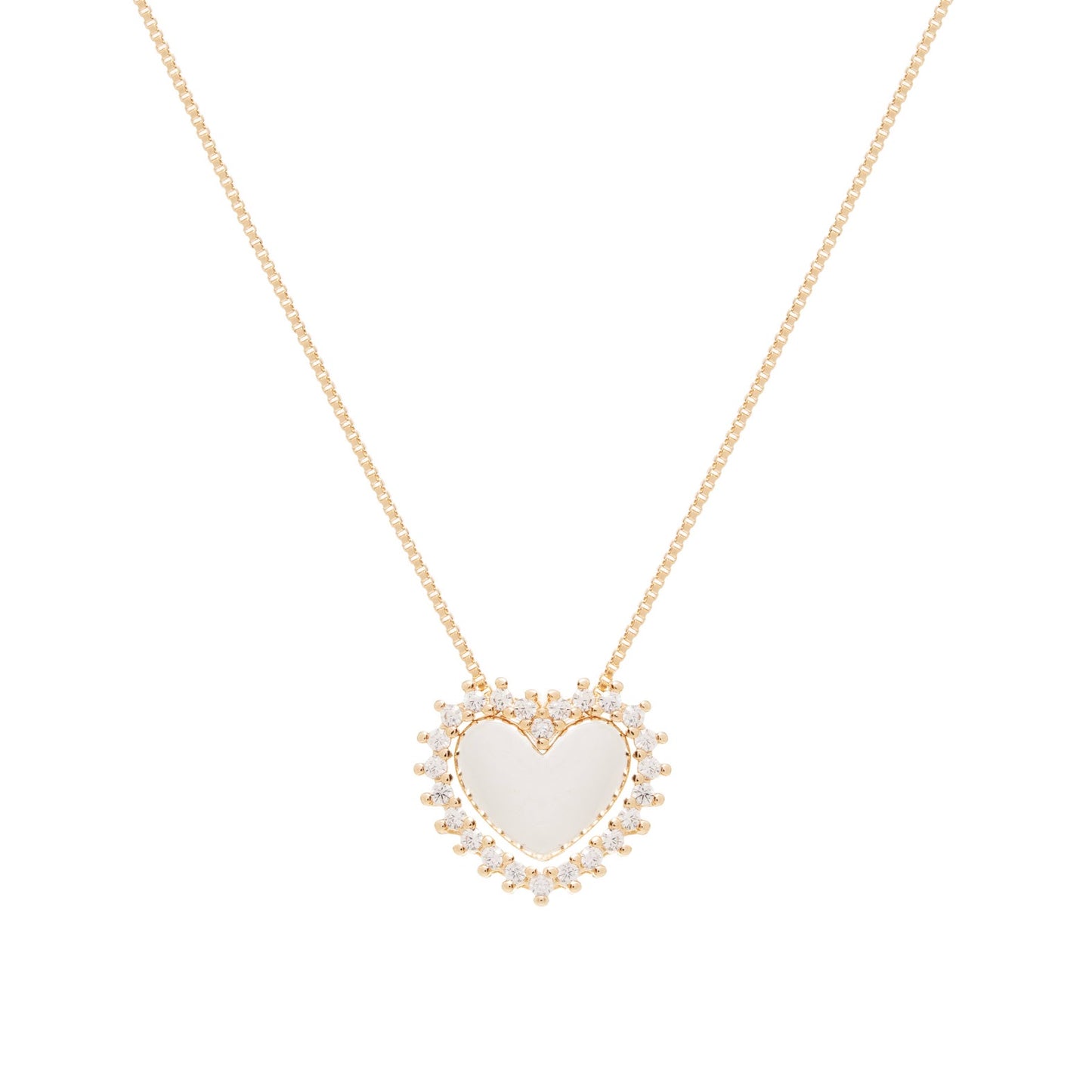 Heart with White Zirconia Necklace