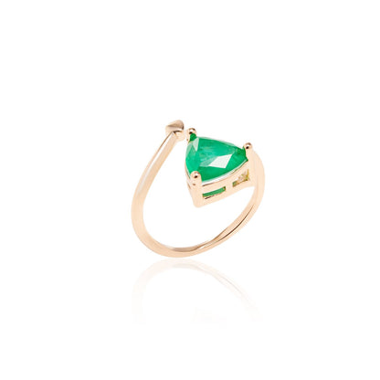 Open Ring with Fusion Emerald Pyramid
