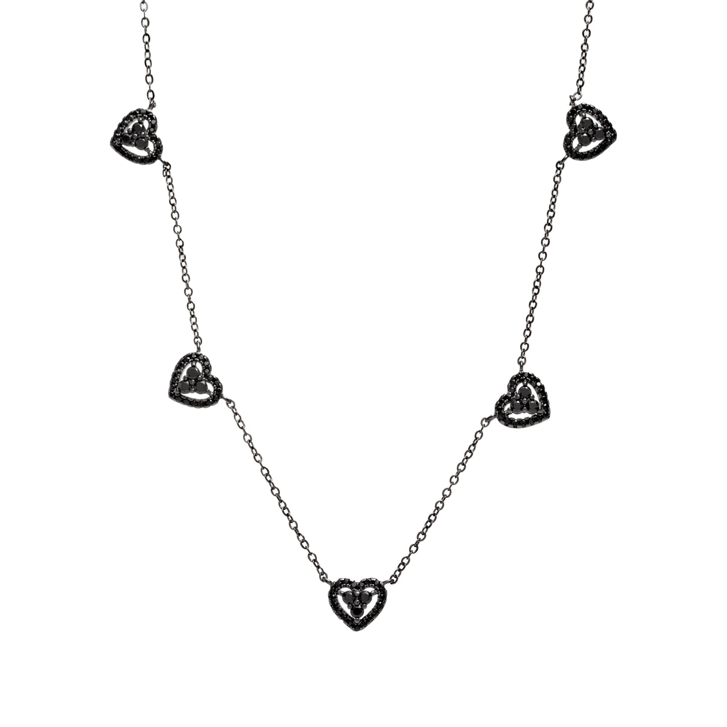 Heart Necklace with Dark Zirconia
