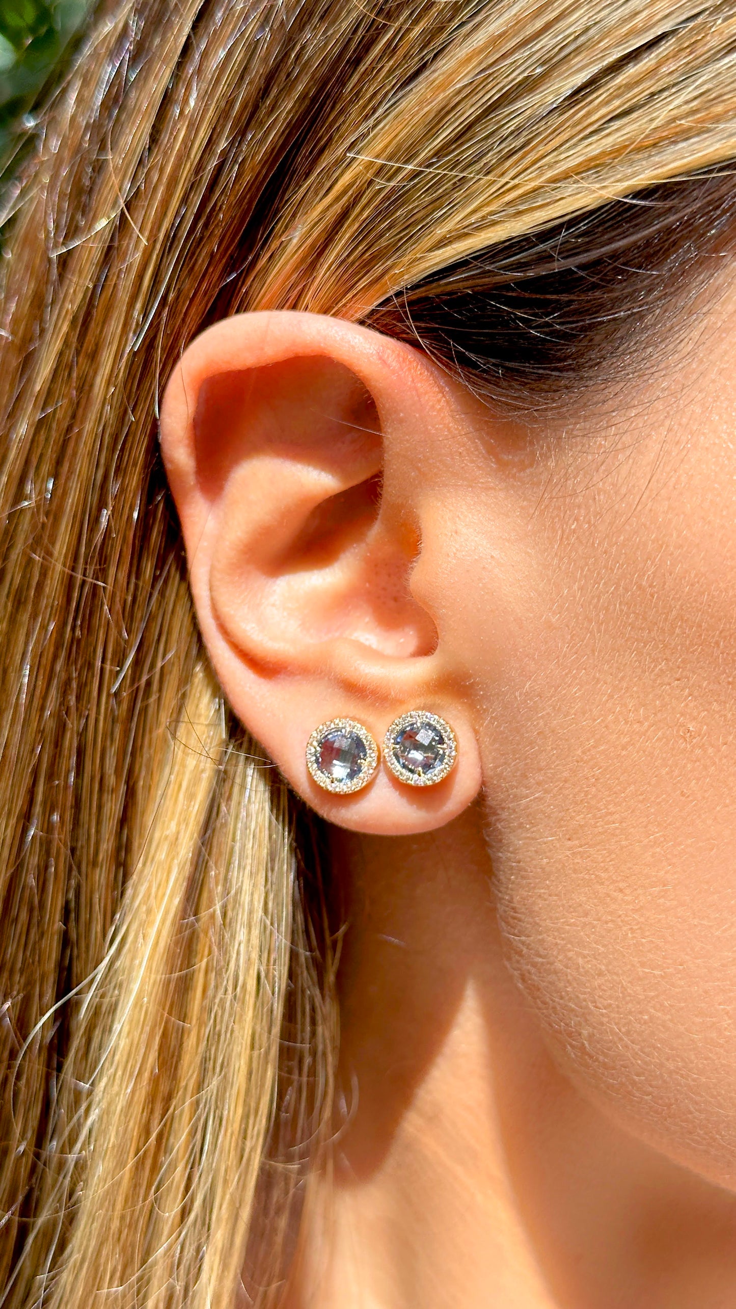 Paraiba Crystal London Blue Oval Versatile Earrings