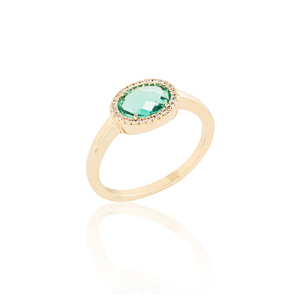 Paraiba Crystal Oval Ring