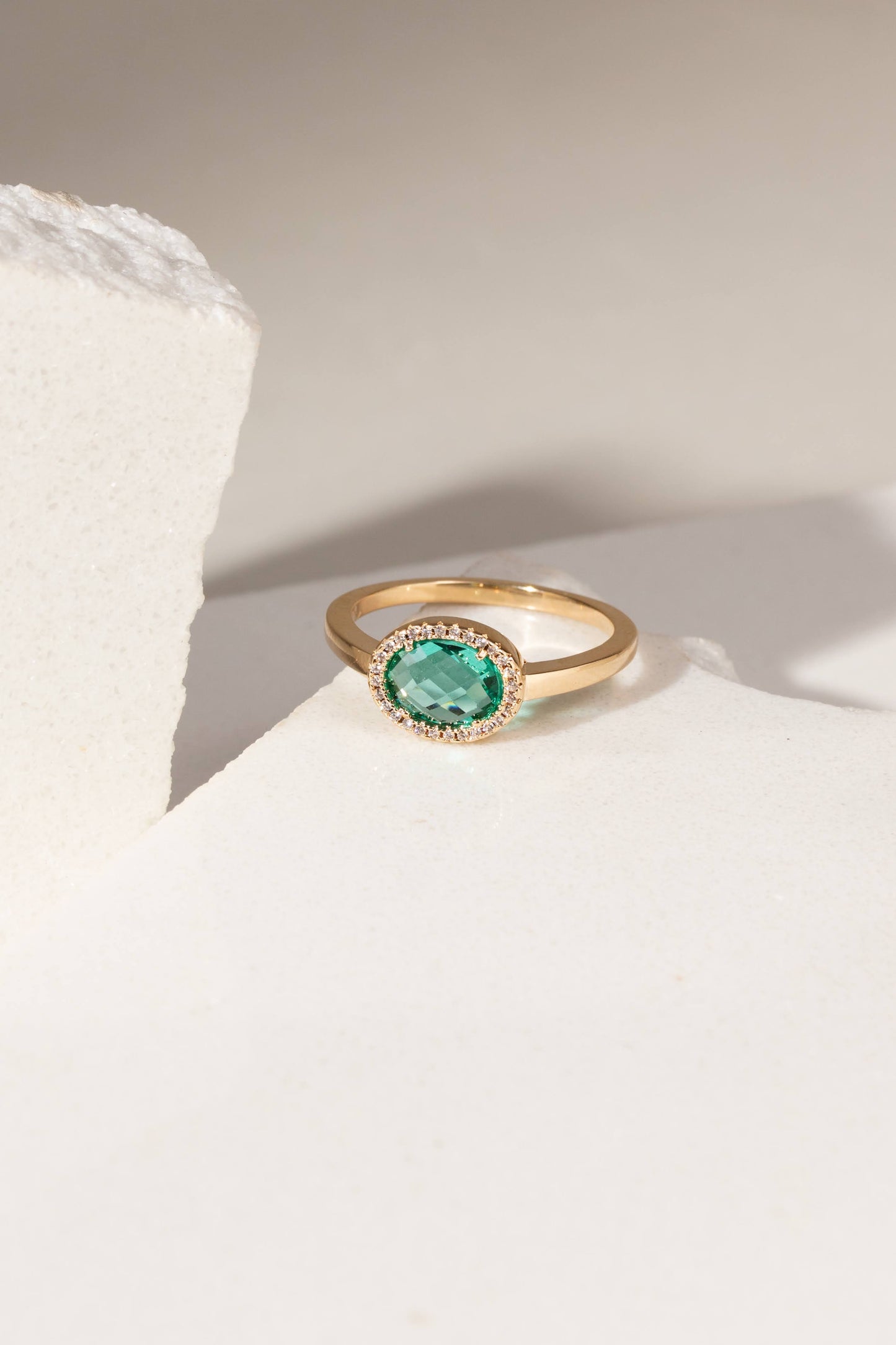 Paraiba Crystal Oval Ring