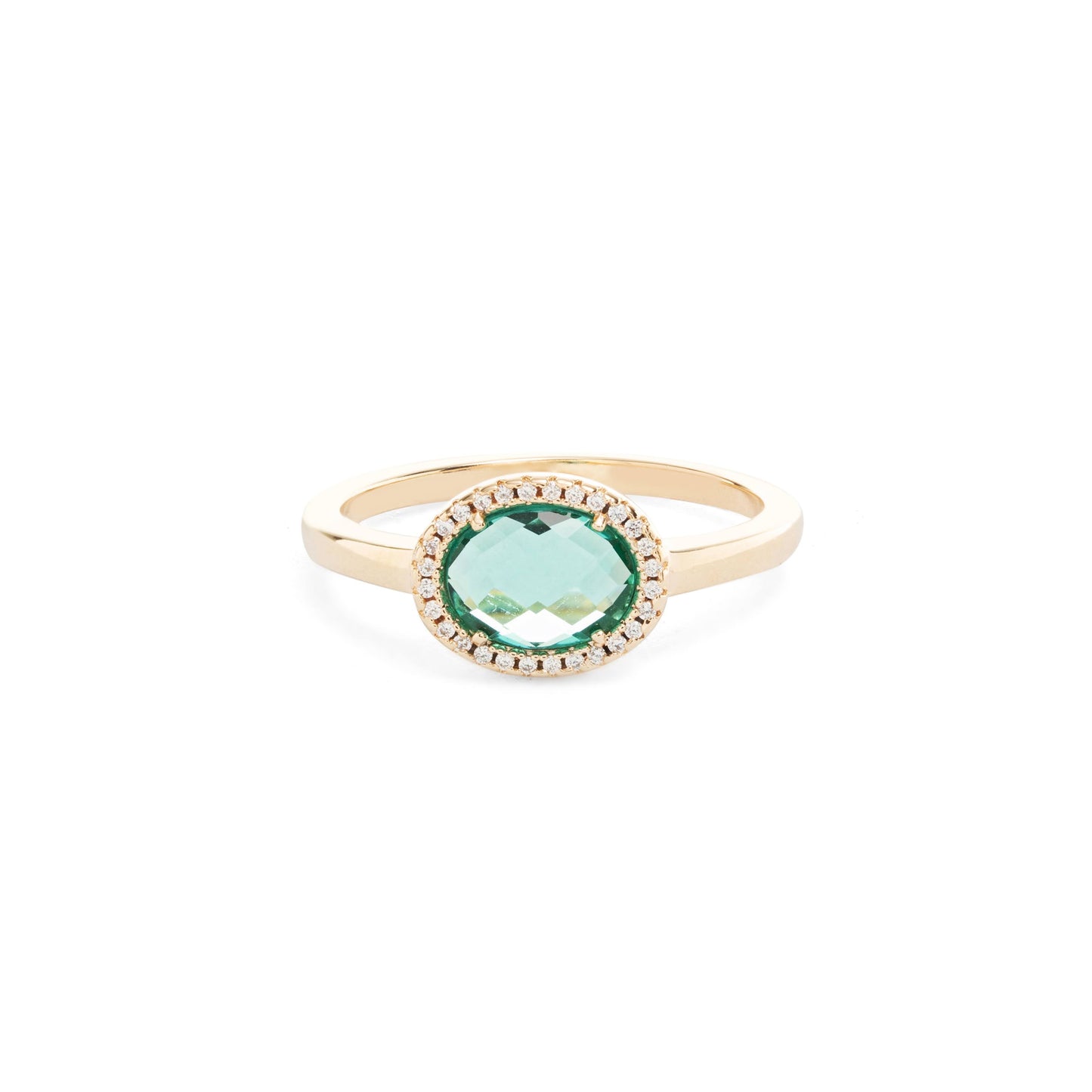 Paraiba Crystal Oval Ring