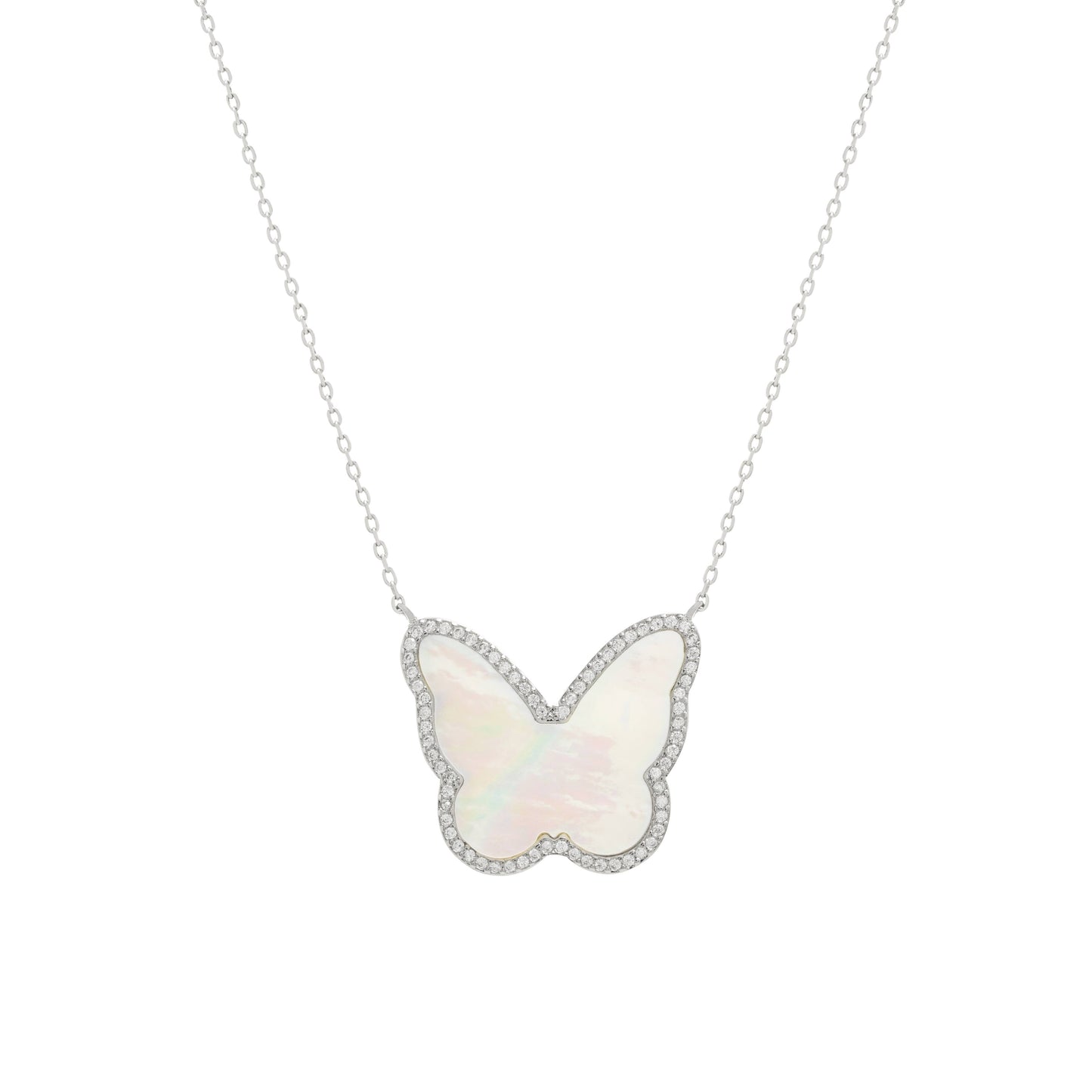 Mother of Pearl Big Butterfly Neckace