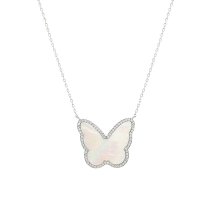 Mother of Pearl Big Butterfly Neckace