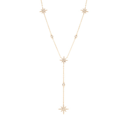 8-Point Star with White Zirconia Necklace Y Style