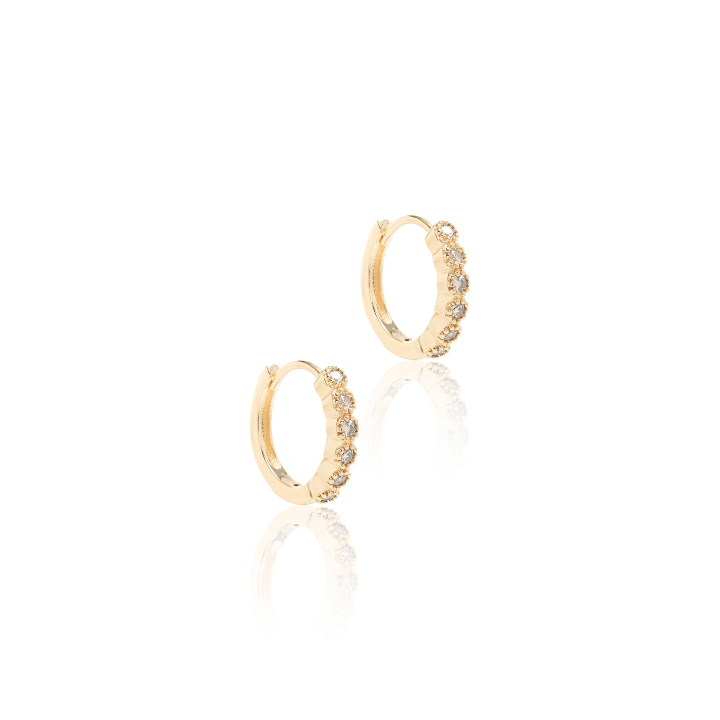 White Zirconia Hoops Earrings