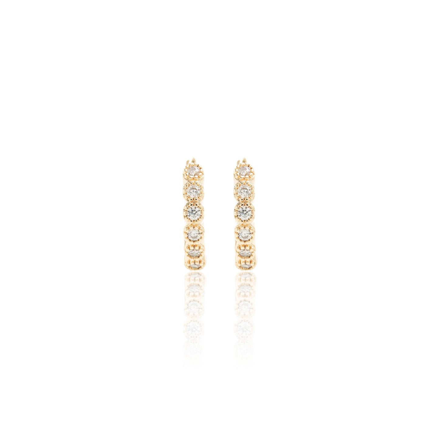 White Zirconia Hoops Earrings