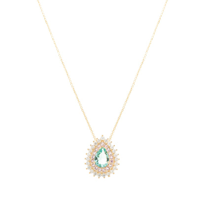 Paraiba Crystal White and Pink Zirconia Drop Necklace