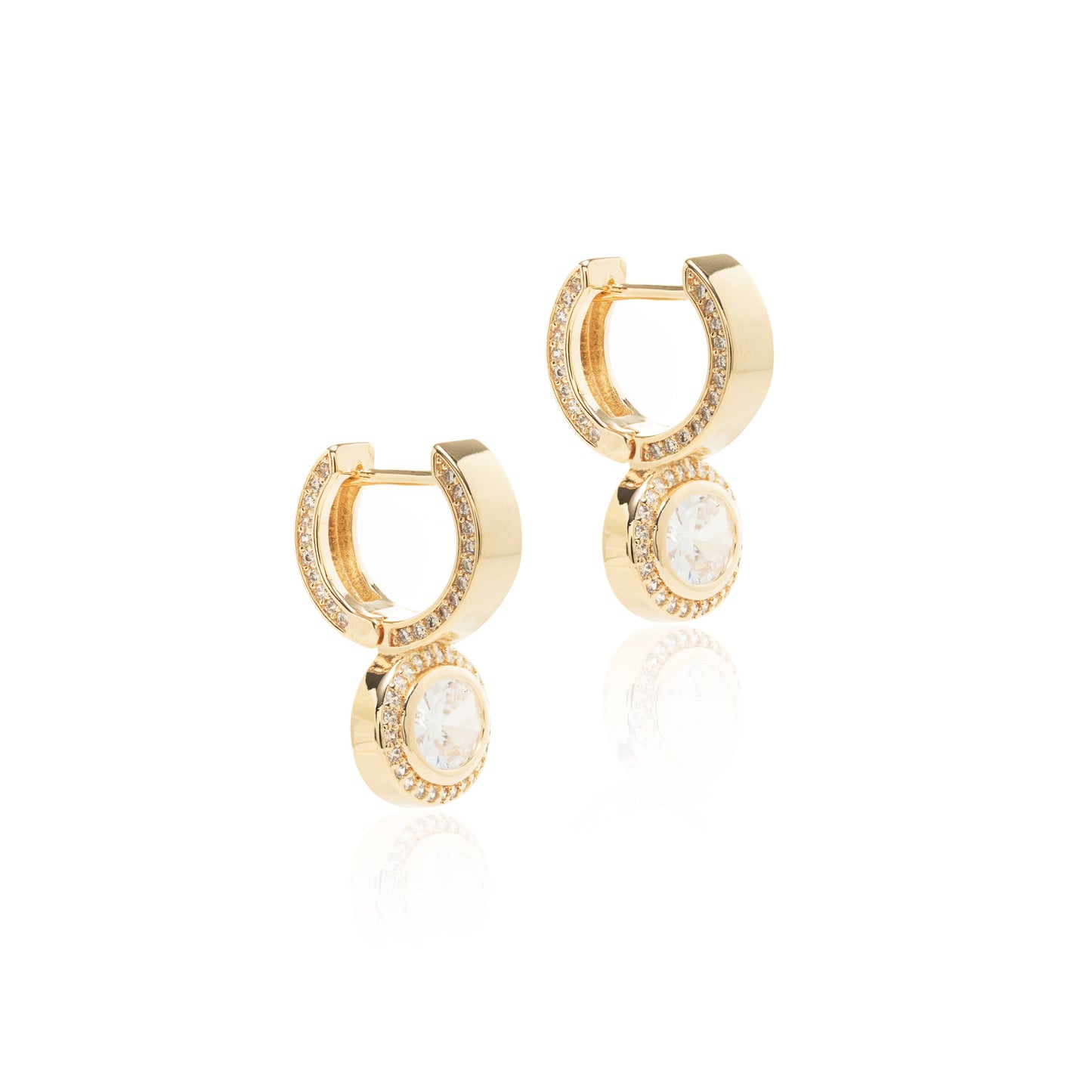 Hoops with White Zirconia Earrings