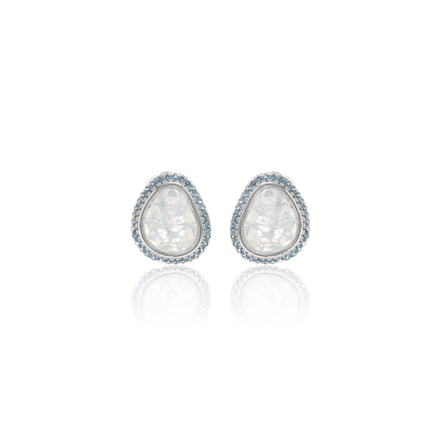 Zirconia Ice Blue Geometric Earrings