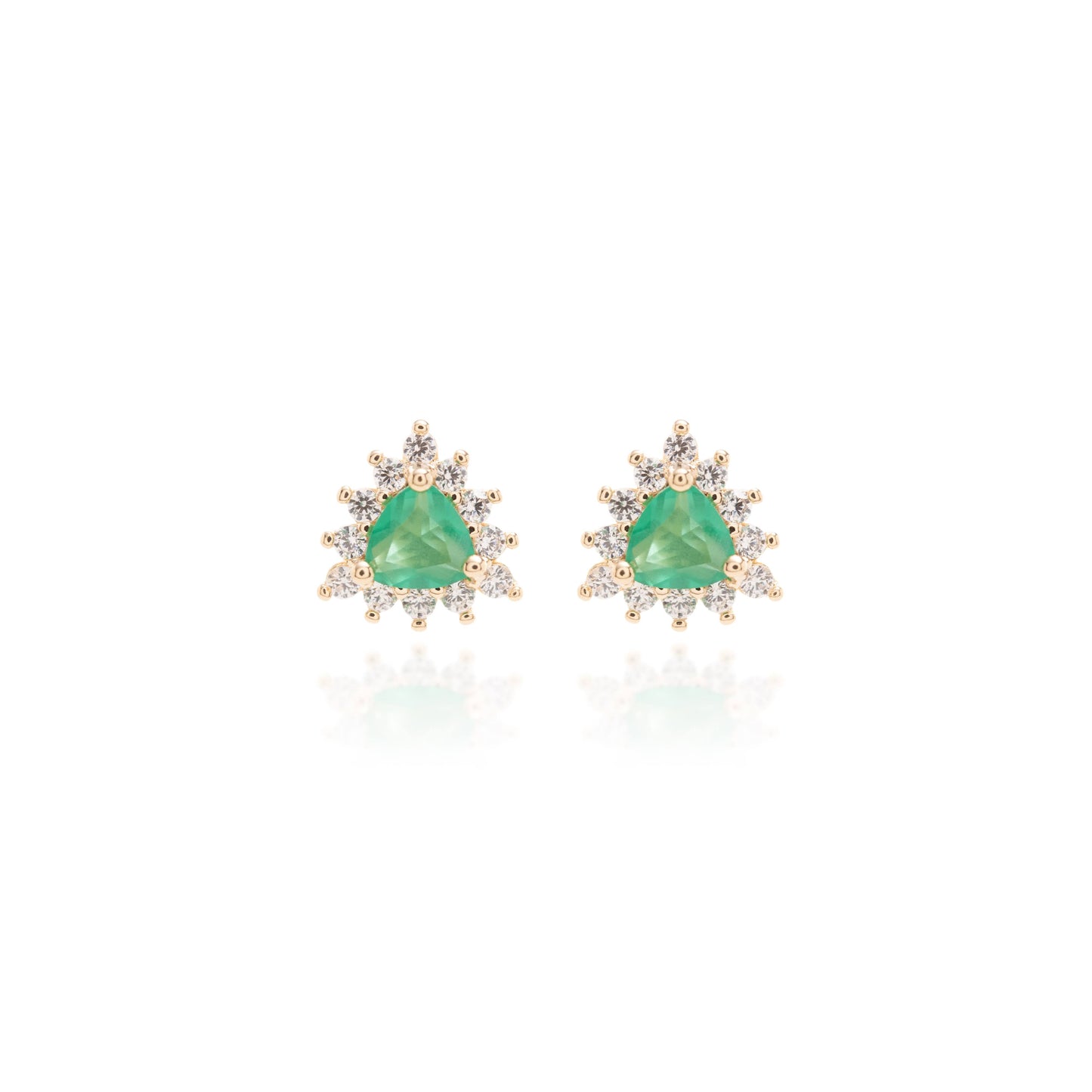 Fusion Emerald and White Zirconia Earrings