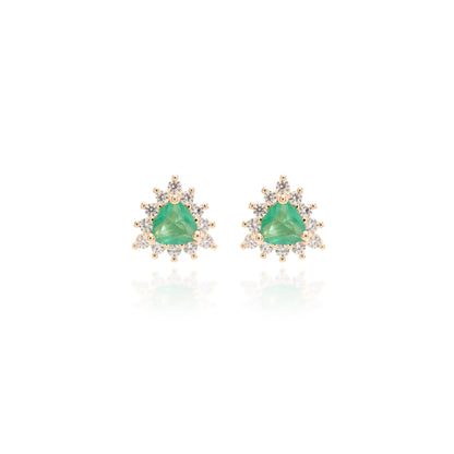 Fusion Emerald and White Zirconia Earrings