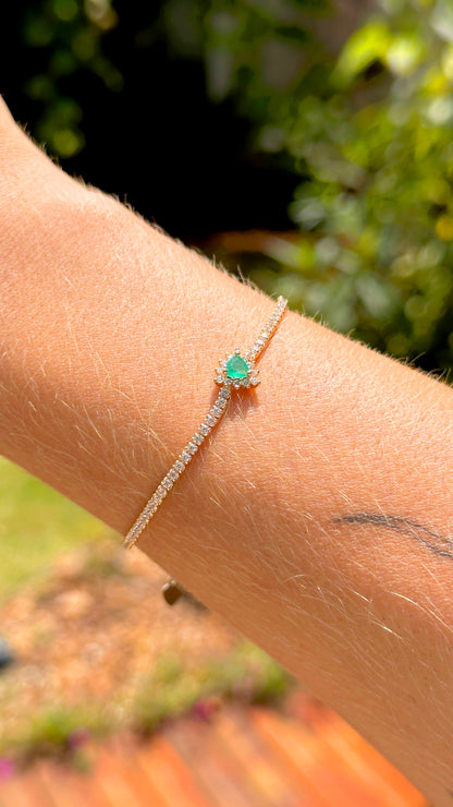 Fusion Emerald and White Zirconia Bracelet