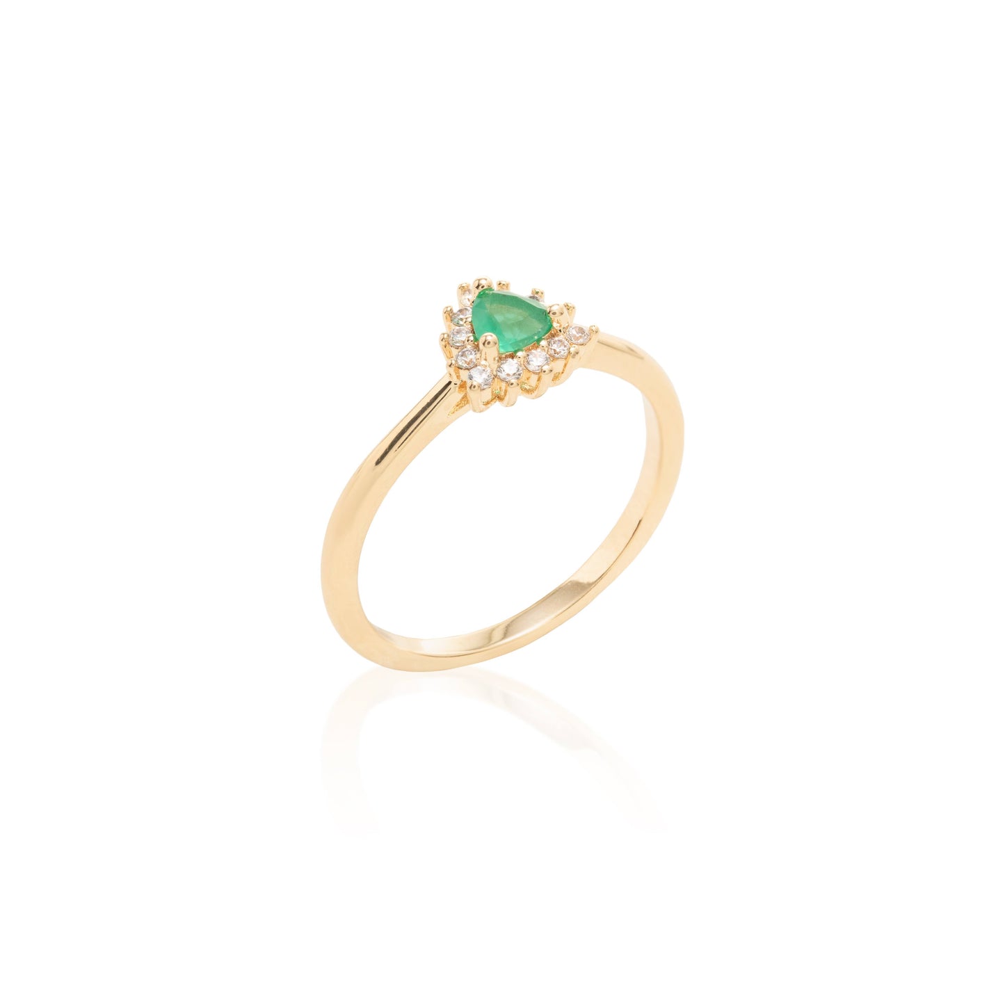 Fusion Emerald and White Zirconia Ring