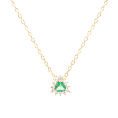 Fusion Emerald and White Zirconia Necklace