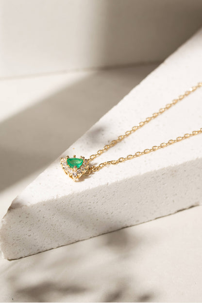 Fusion Emerald and White Zirconia Necklace