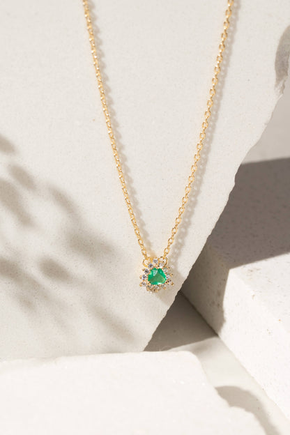 Fusion Emerald and White Zirconia Necklace