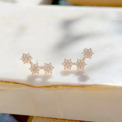 White Zirconia Hive Earrings