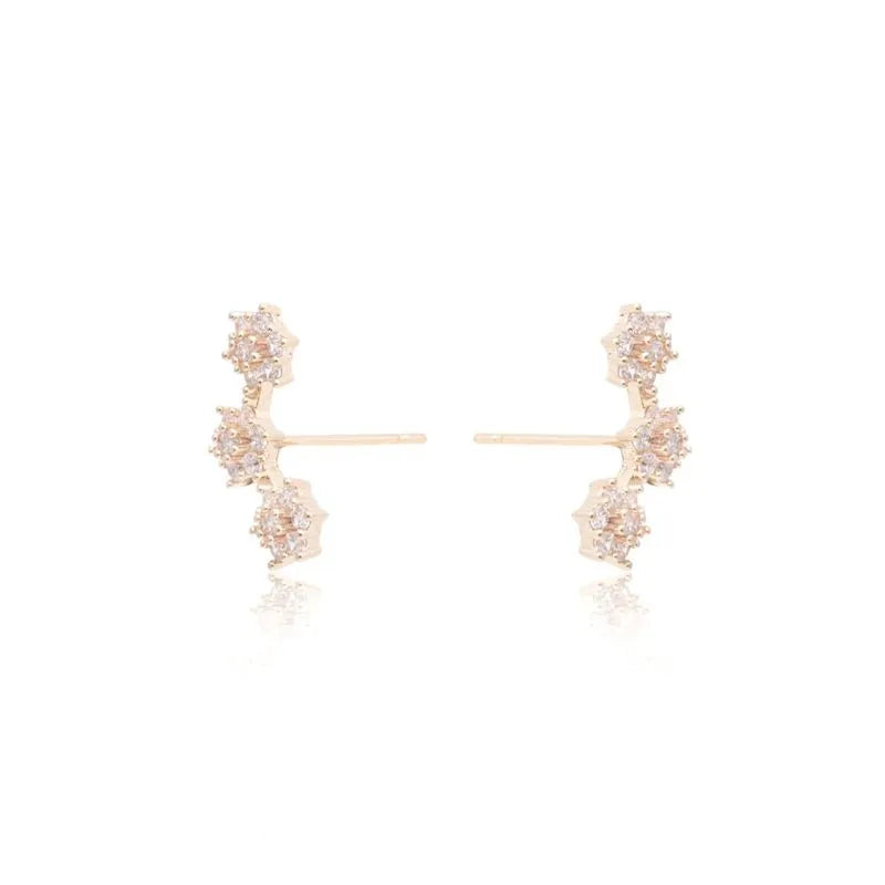 White Zirconia Hive Earrings