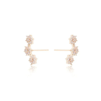 White Zirconia Hive Earrings