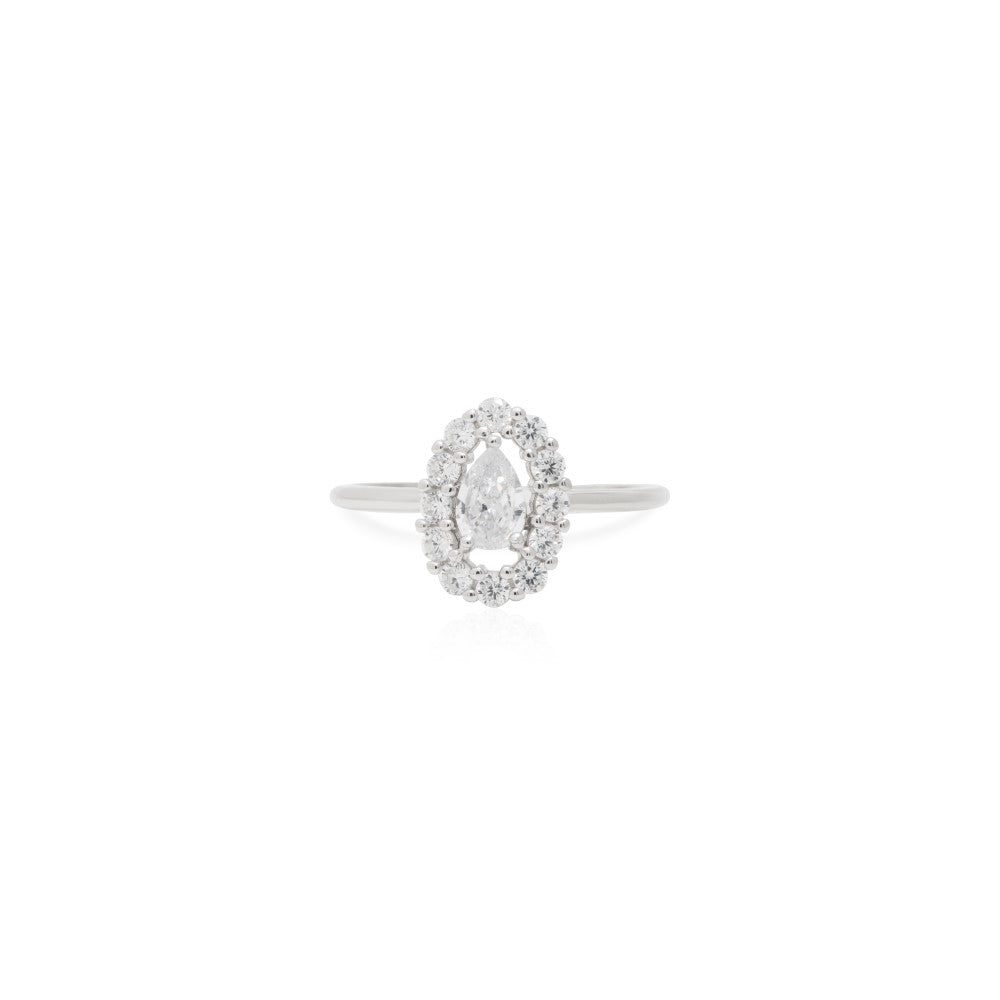Drop with Zirconia Ring 925 Sterling Silver