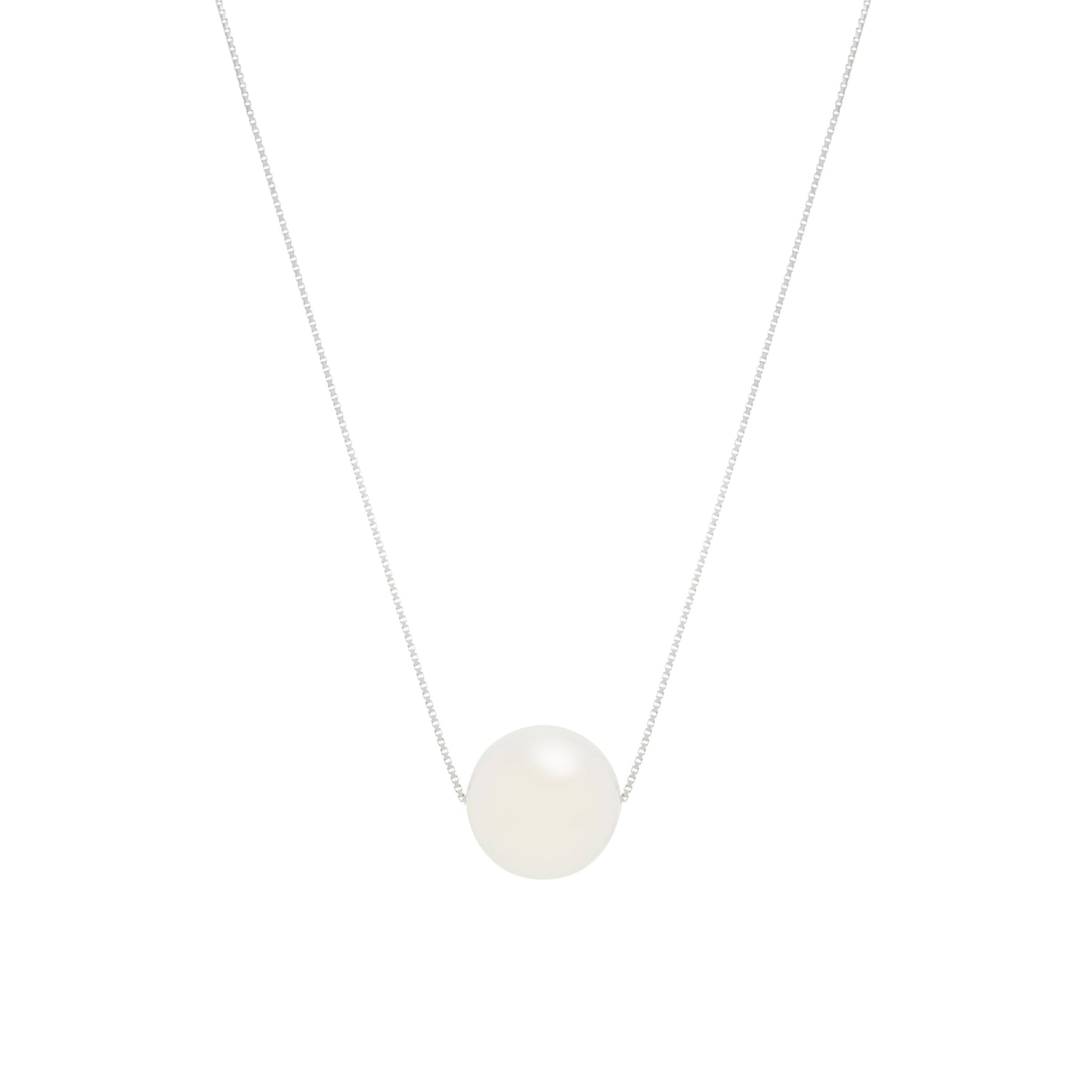 Solitary Pearl Necklace 12MM 925 Sterling Silver