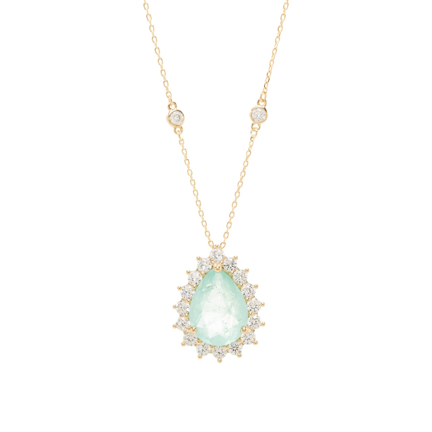 Fusion Turmaline Light Zirconia Drop Necklace