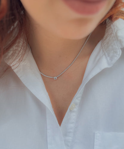 Tennis Necklace with Solitaire (Riviera)