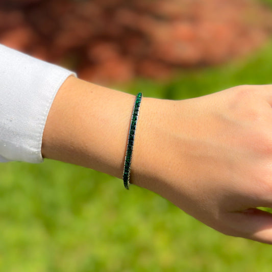 Green zirconia Tennis bracelet