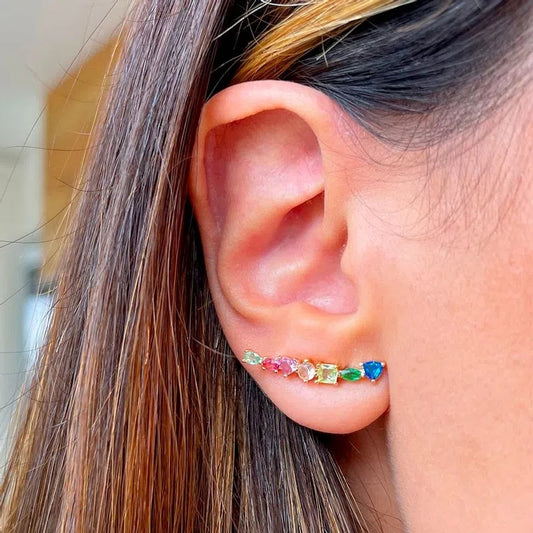 Colorful Crystals in Different shapes Earrings