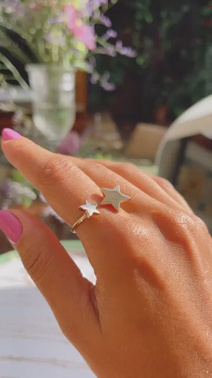 Double Star Open Ring