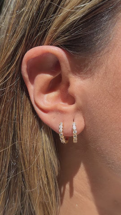 White Zirconia Hoops Earrings