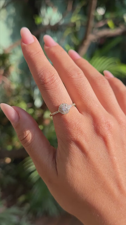 Solitary Stone with White Zirconia Rings