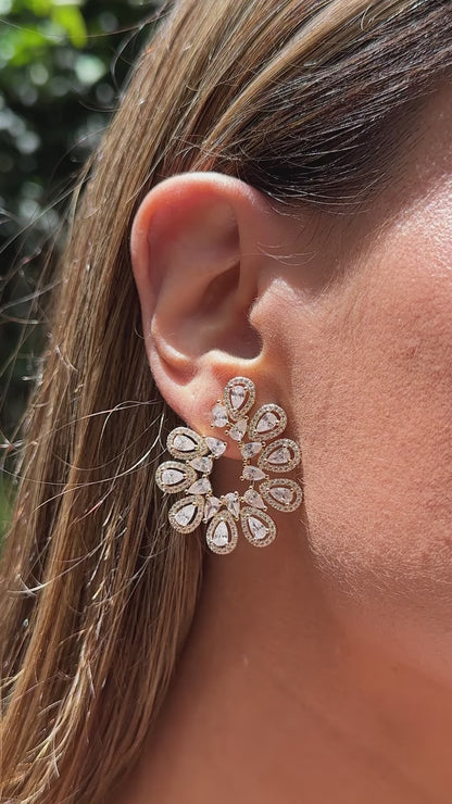 White Zirconia Drops Earrings