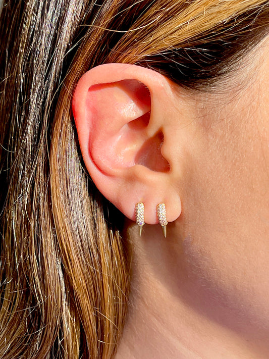 Mini spike hoop earring