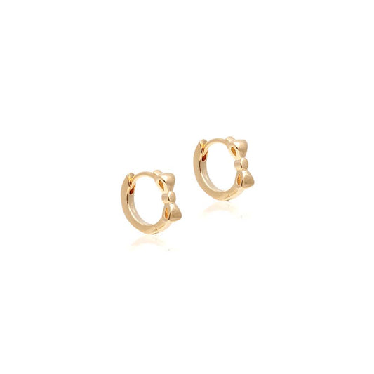 18K gold plated bow hoop earrings
