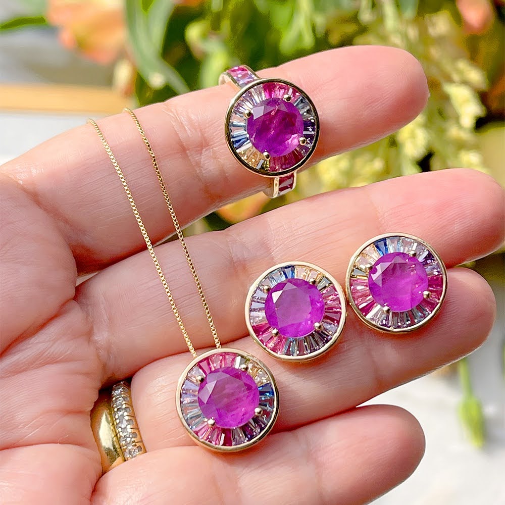 Amethyst Fusion Round Necklace