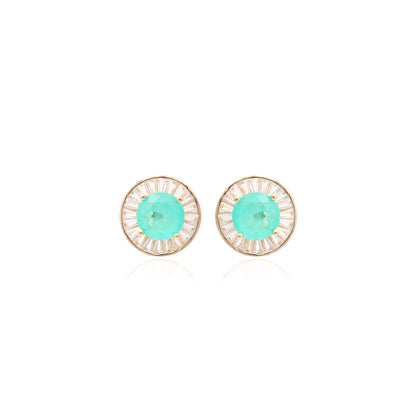 Round Earrings with Tourmaline Fusion